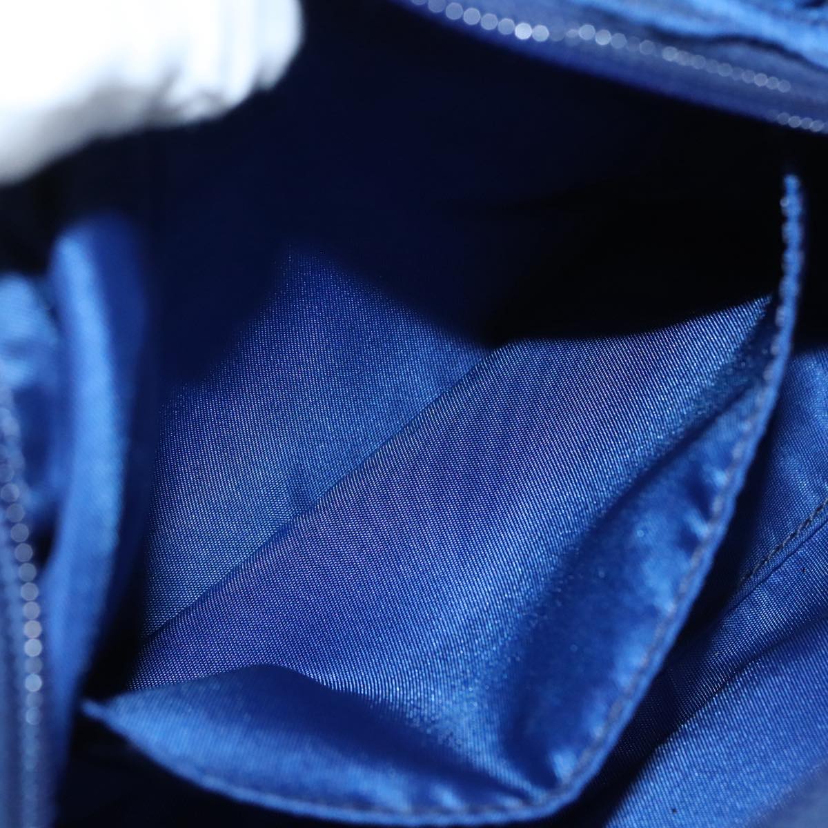 PRADA Pouch Nylon Blue Silver Auth 88220V