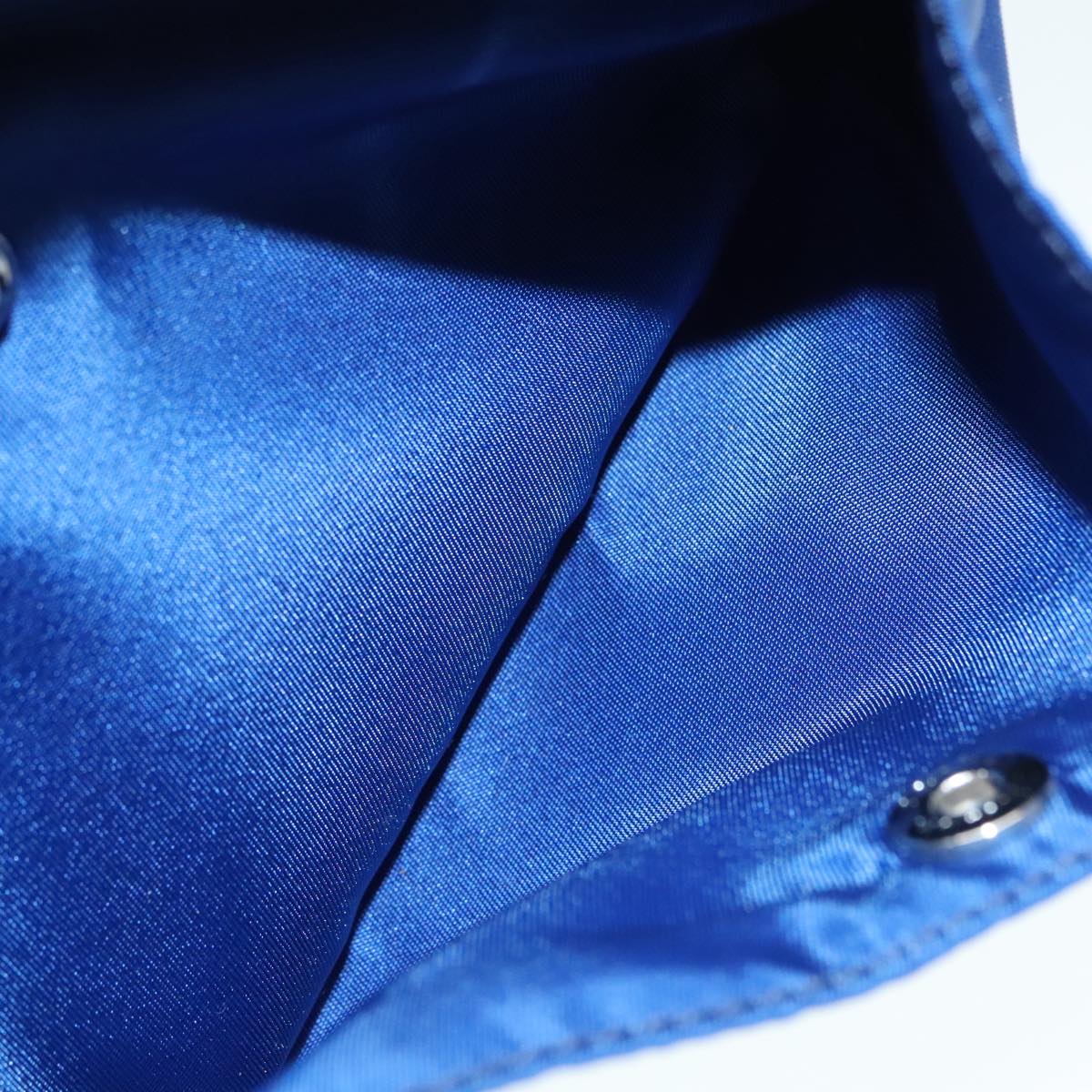 PRADA Pouch Nylon Blue Silver Auth 88220V