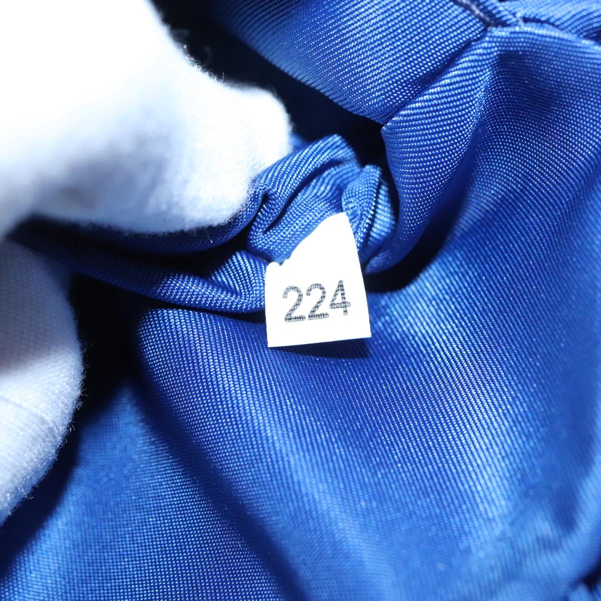 PRADA Pouch Nylon Blue Silver Auth 88220V