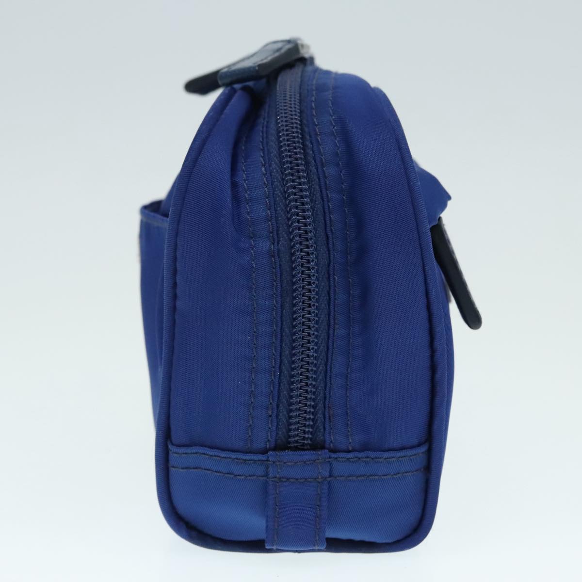 PRADA Pouch Nylon Blue Silver Auth 88220V