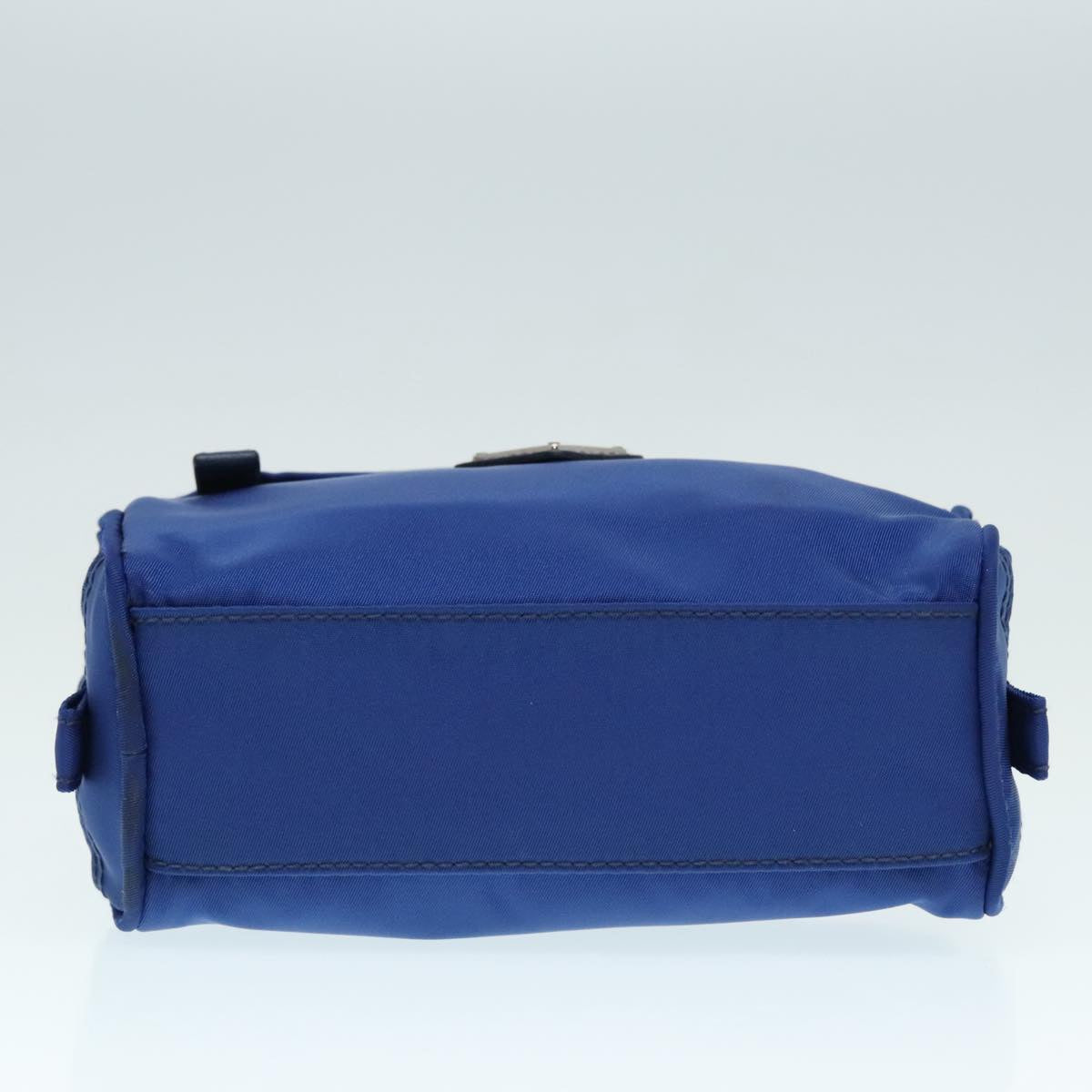 PRADA Pouch Nylon Blue Silver Auth 88220V