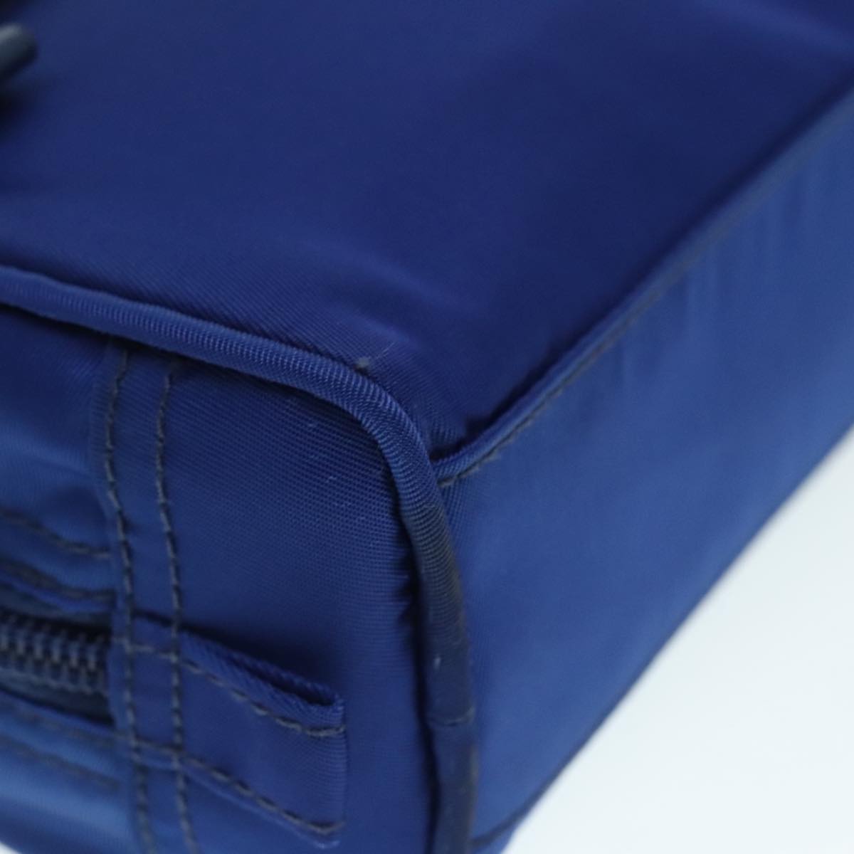 PRADA Pouch Nylon Blue Silver Auth 88220V