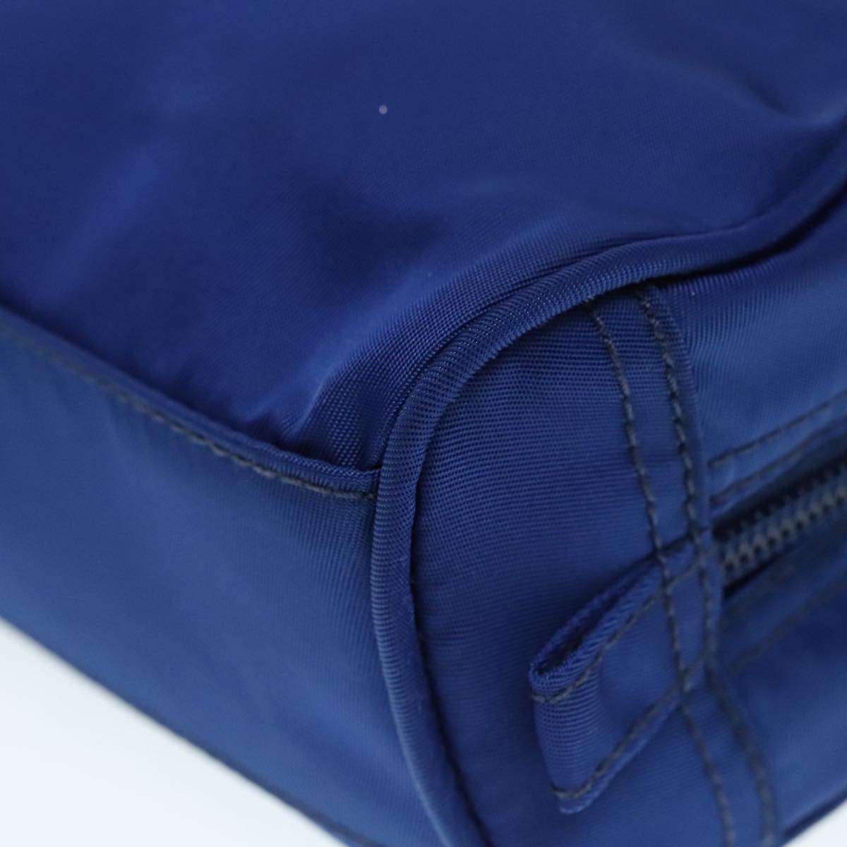 PRADA Pouch Nylon Blue Silver Auth 88220V