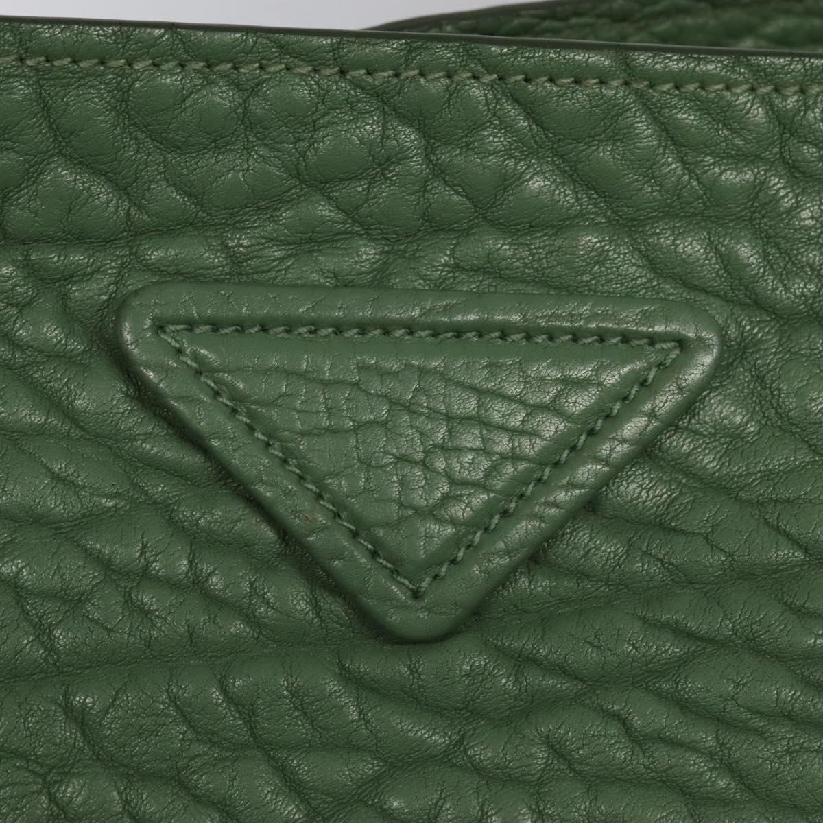 PRADA Shoulder Bag Leather Green Auth 88242SV