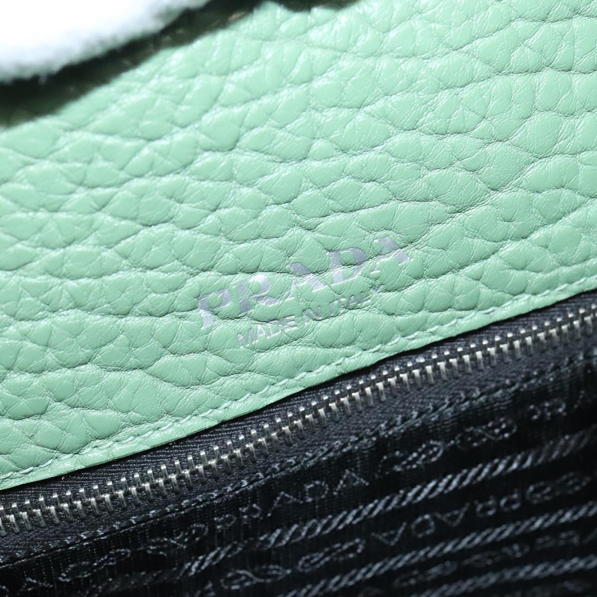 PRADA Shoulder Bag Leather Green Auth 88242SV
