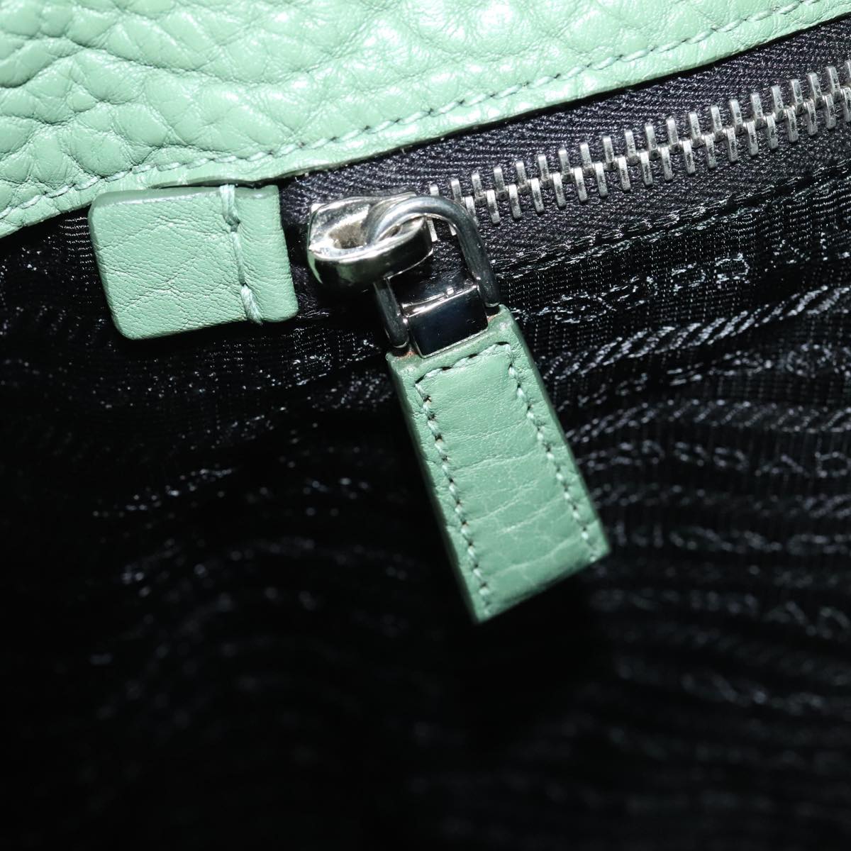 PRADA Shoulder Bag Leather Green Auth 88242SV