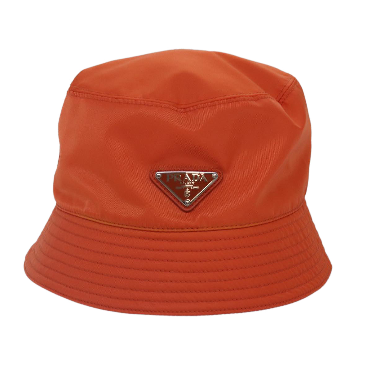 PRADA Bucket Hat Nylon L Orange Auth 88334V