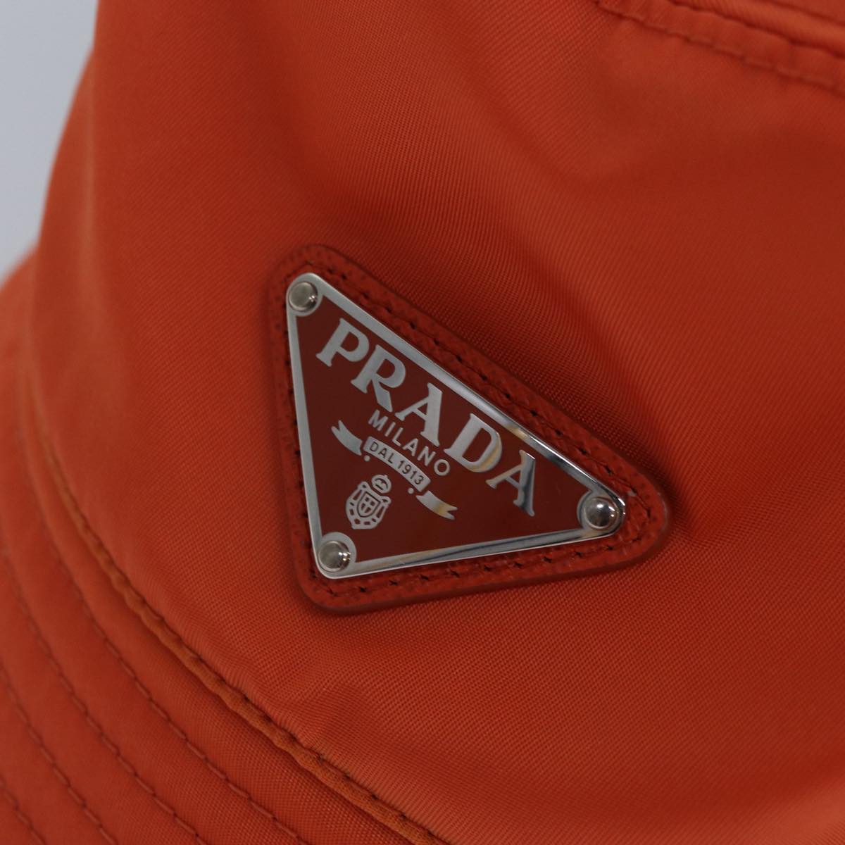 PRADA Bucket Hat Nylon L Orange Auth 88334V