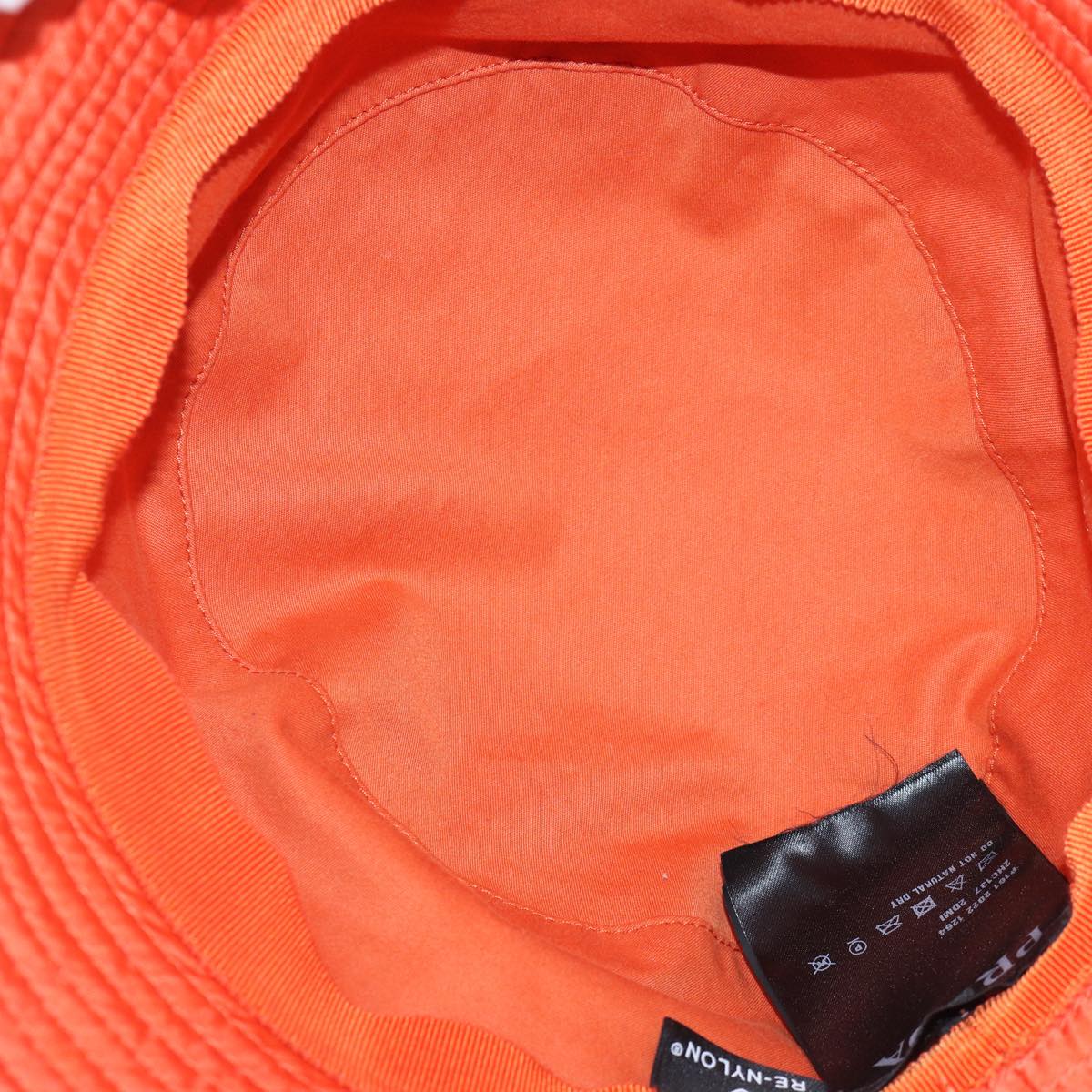 PRADA Bucket Hat Nylon L Orange Auth 88334V