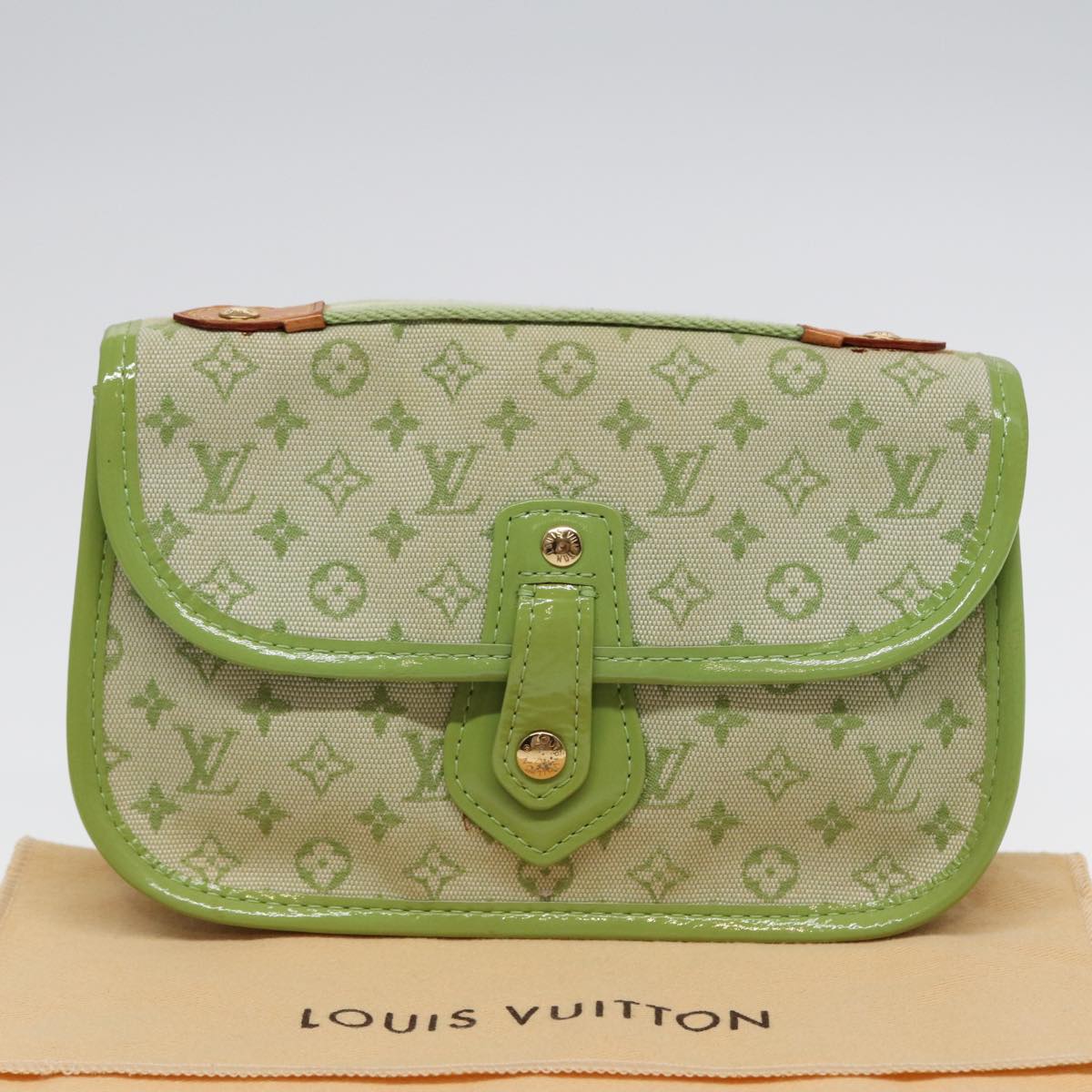 LOUIS VUITTON Monogram Mini Trousse Marie Kate Pouch Green M92935 Auth 88437V