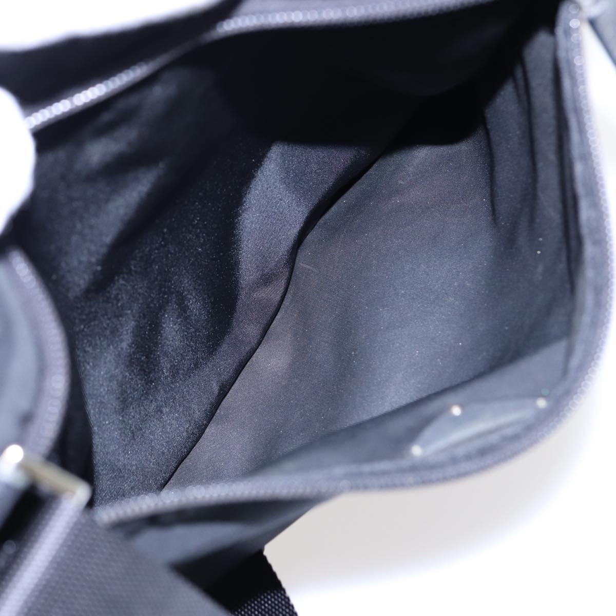 PRADA Shoulder Bag Nylon Black Silver Auth 88470