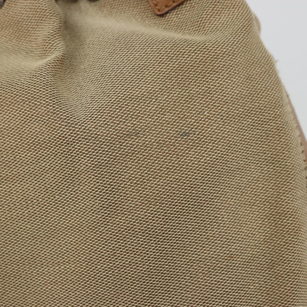 GUCCI Shoulder Bag Canvas Leather Beige Brown Silver 109210 Auth 88498
