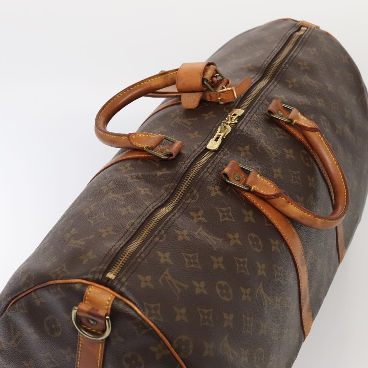 LOUIS VUITTON Monogram Keepall Bandouliere 55 Boston Bag M41414 LV Auth 88923