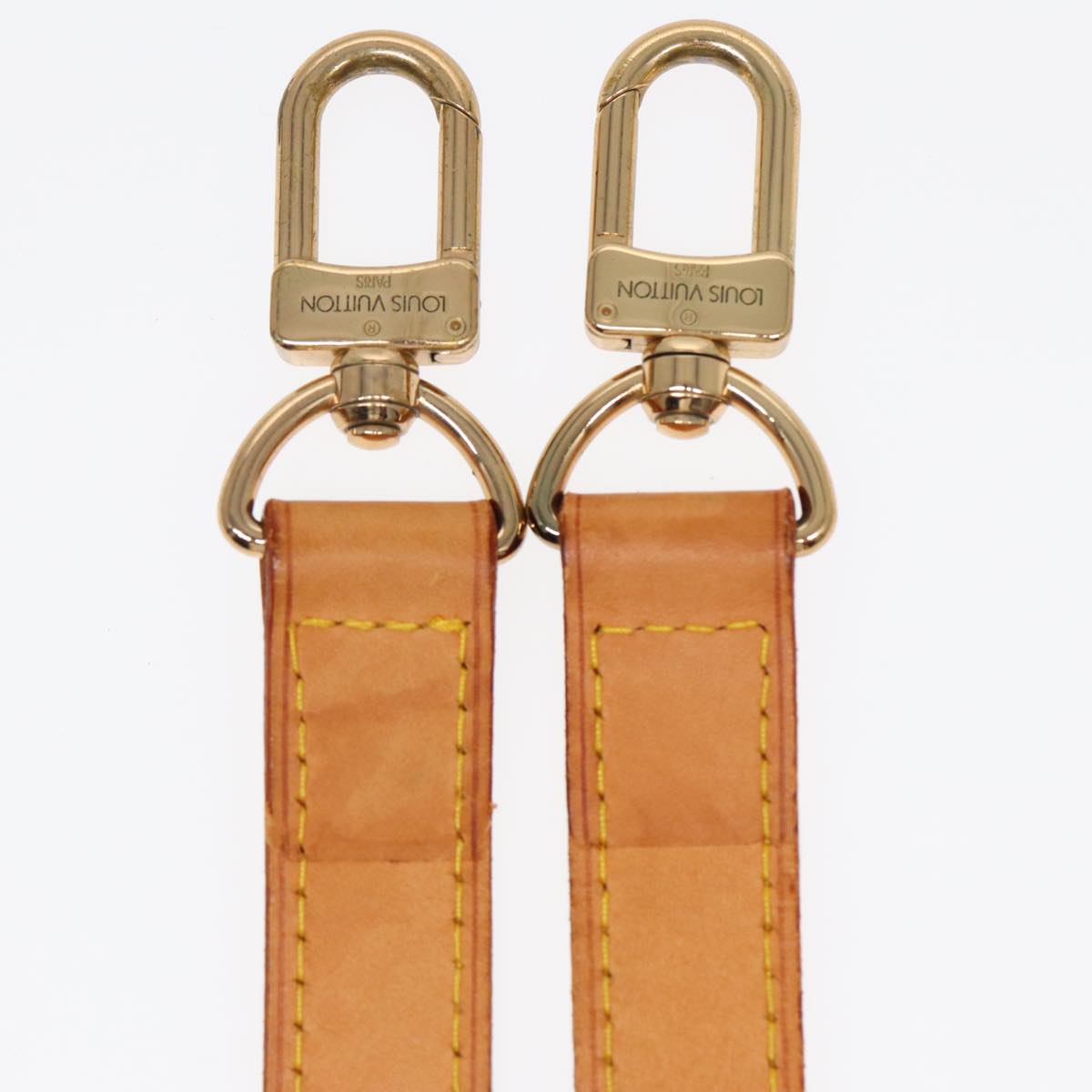 LOUIS VUITTON Adjustable Shoulder Strap Leather 37""""""""-43.7"""""""" Beige LV Auth 89016