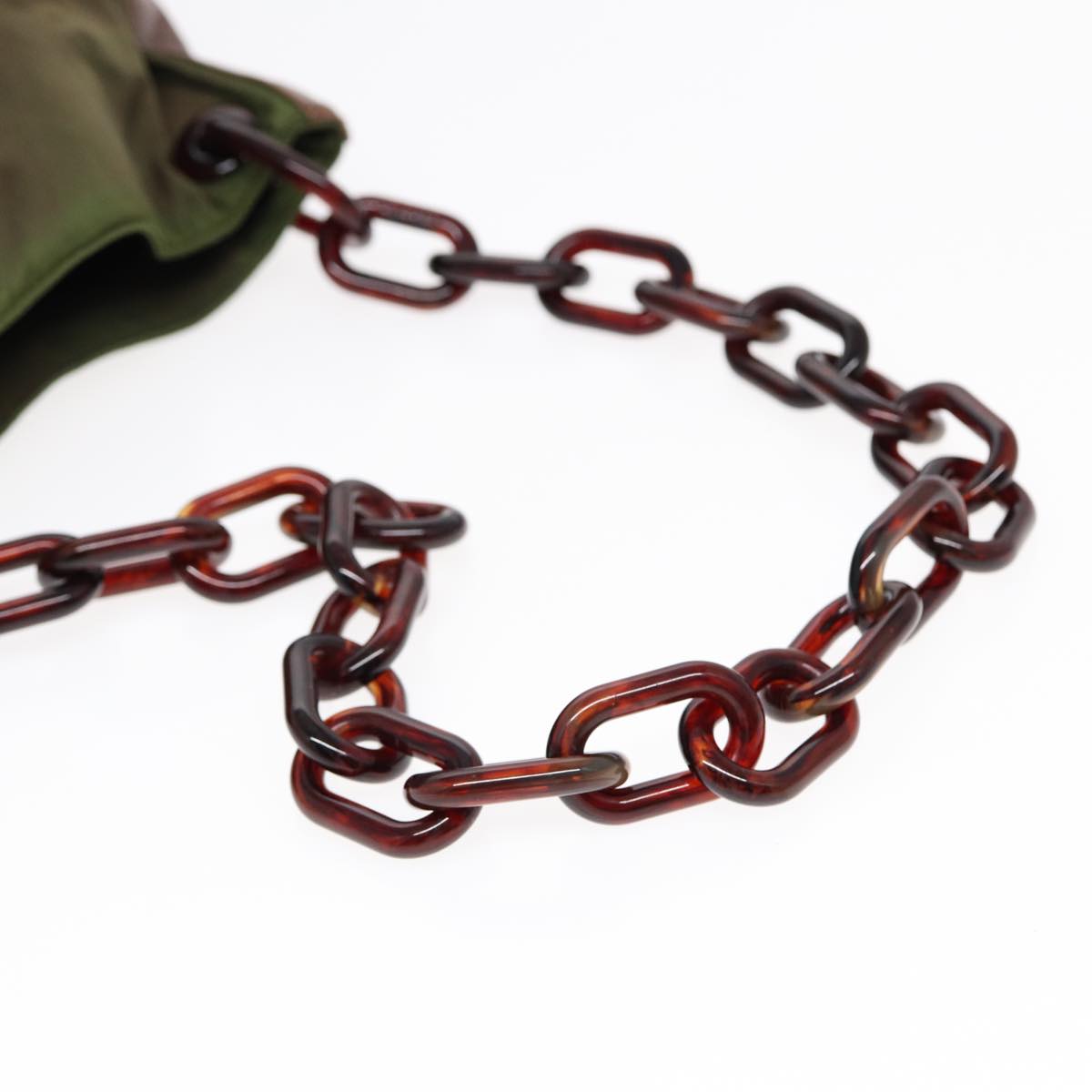 PRADA Shoulder Bag Nylon Leather Green Auth 89043