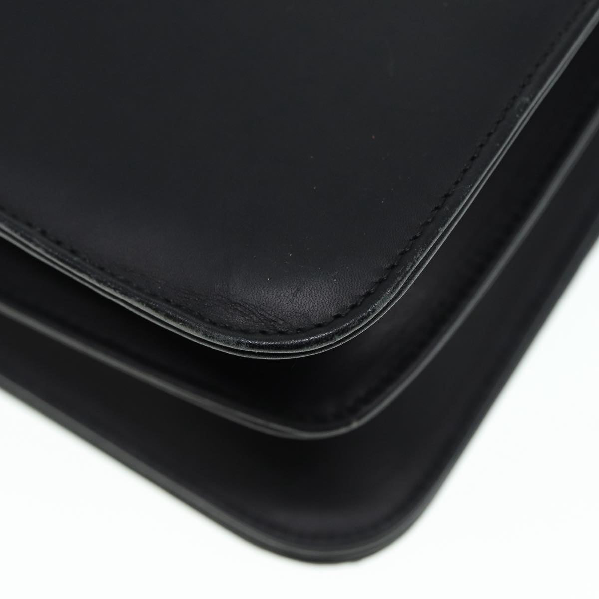 Salvatore Ferragamo Shoulder Bag Leather Black Gold Auth 89092