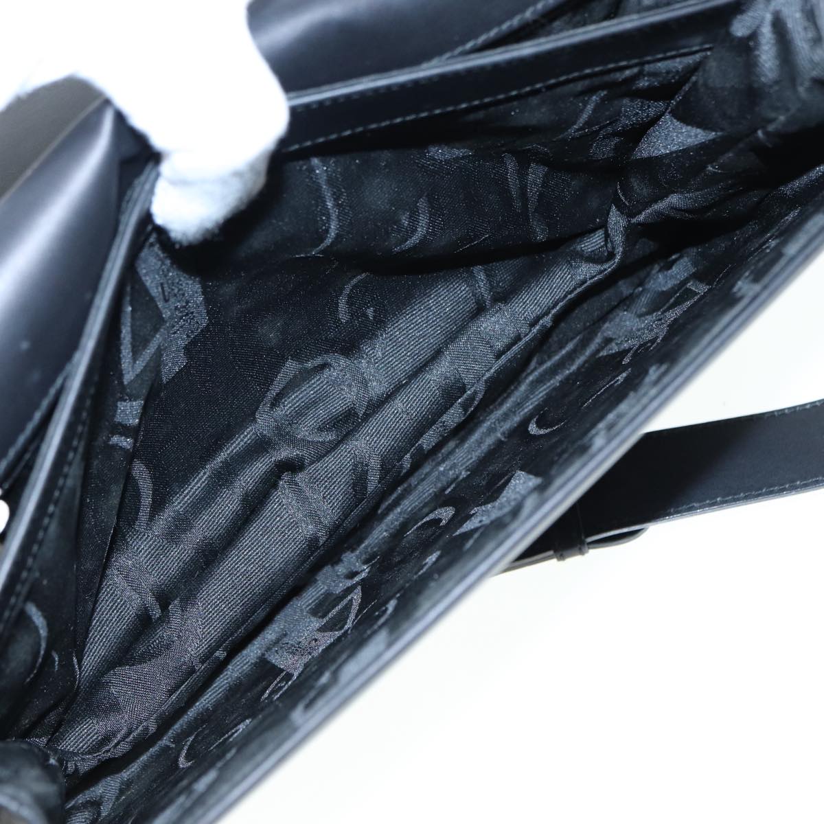 Salvatore Ferragamo Shoulder Bag Leather Black Gold Auth 89092