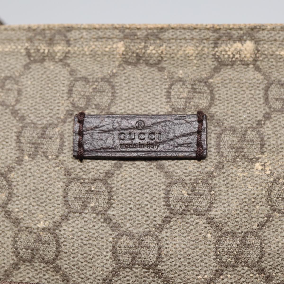 GUCCI GG Supreme Shoulder Bag PVC Leather Beige Silver 141626 Auth 89139