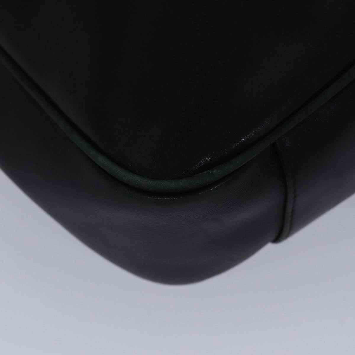 GUCCI Bamboo Shoulder Bag Leather 2way Black Gold 001 1638 2058 Auth 89140