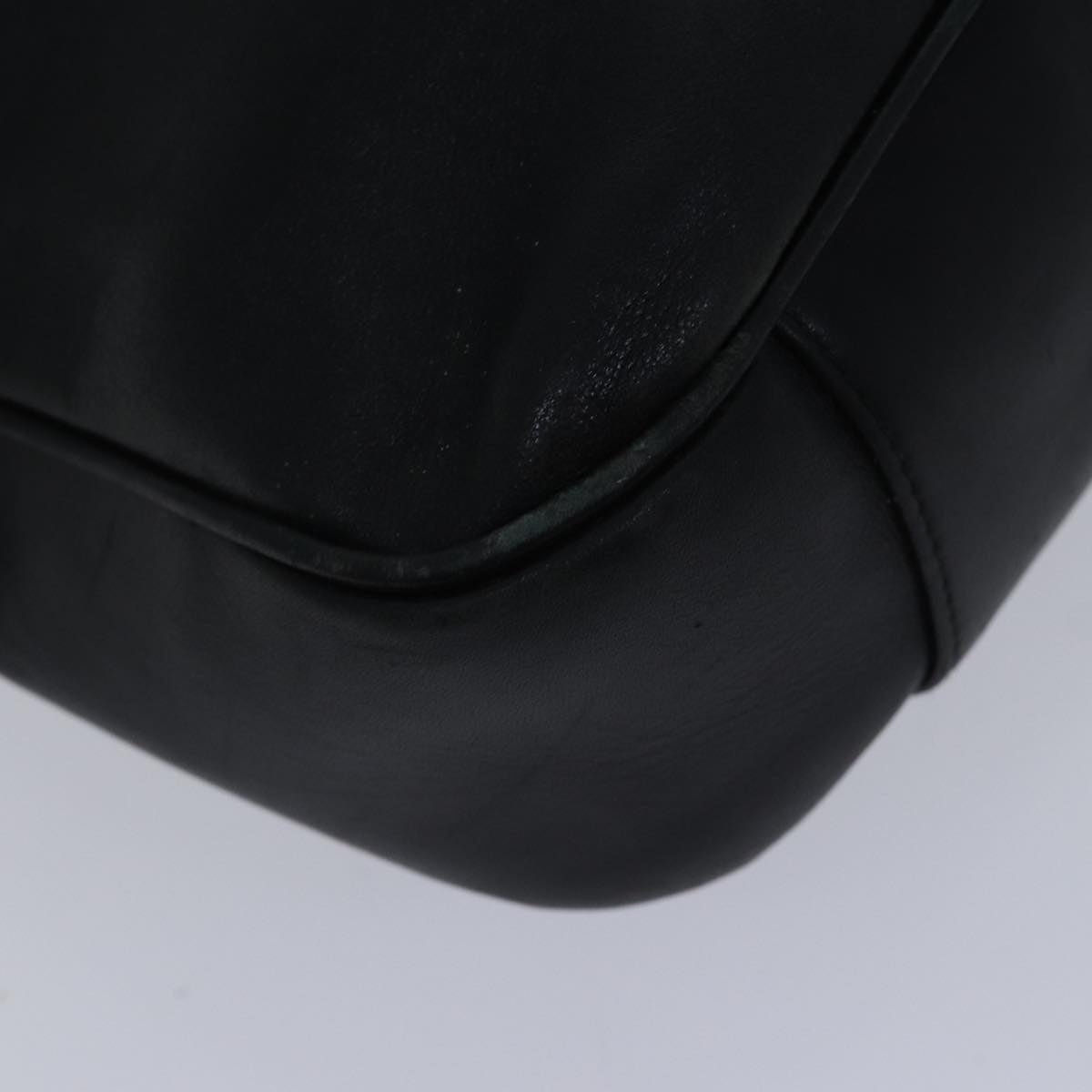 GUCCI Bamboo Shoulder Bag Leather 2way Black Gold 001 1638 2058 Auth 89140