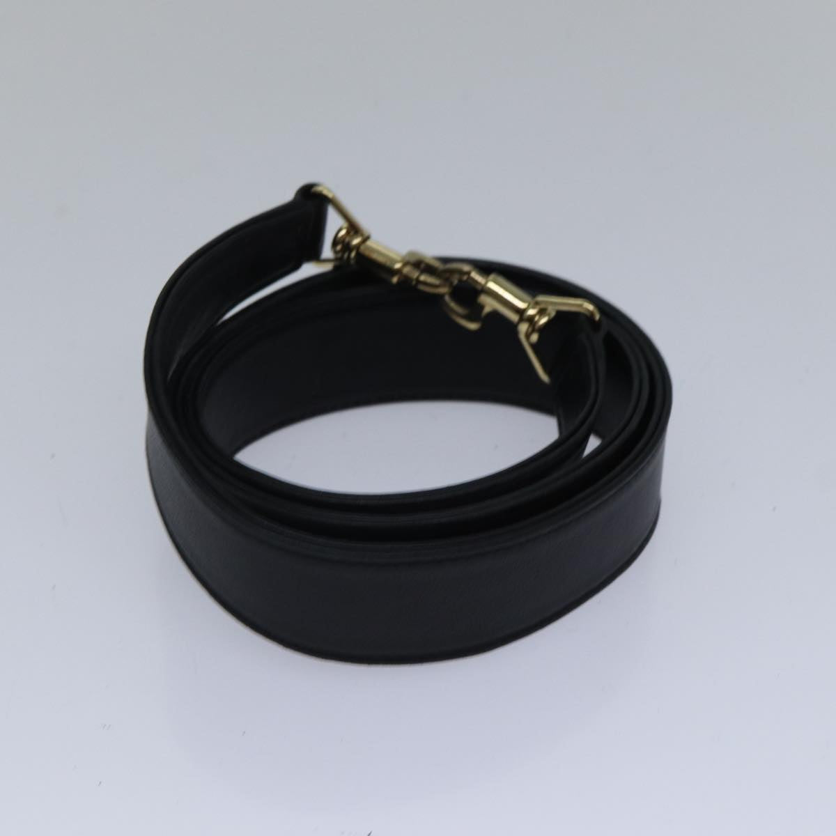 GUCCI Bamboo Shoulder Bag Leather 2way Black Gold 001 1638 2058 Auth 89140