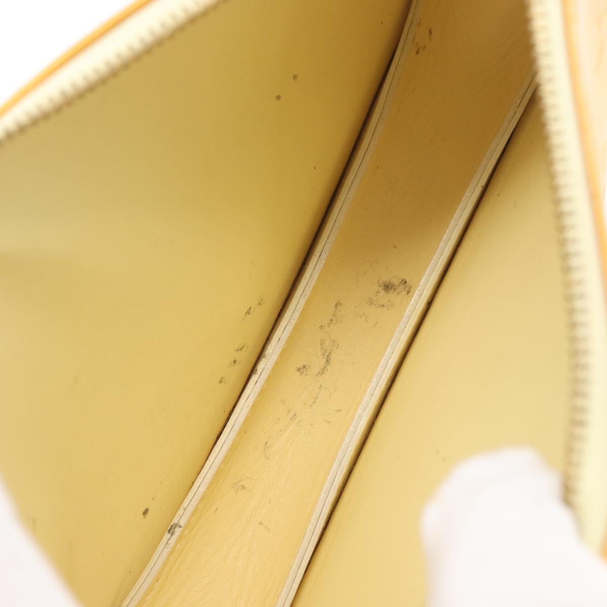 LOUIS VUITTON Vernis Lexington Accessory Pouch Lime Yellow M91058 LV Auth 89184