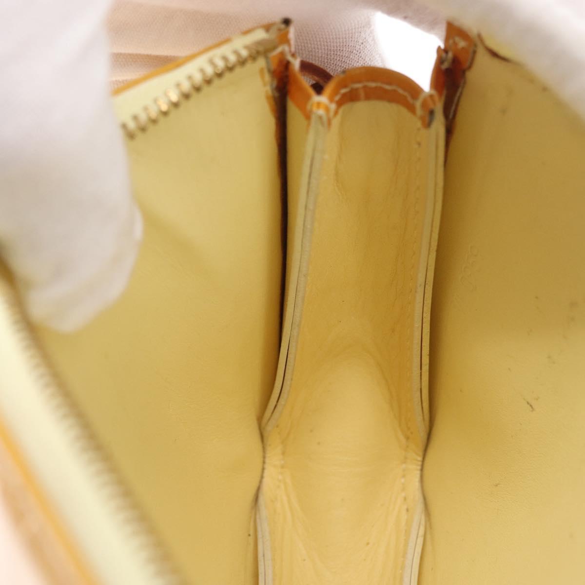 LOUIS VUITTON Vernis Lexington Accessory Pouch Lime Yellow M91058 LV Auth 89184