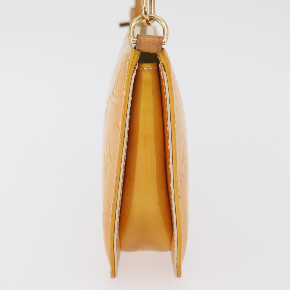 LOUIS VUITTON Vernis Lexington Accessory Pouch Lime Yellow M91058 LV Auth 89184