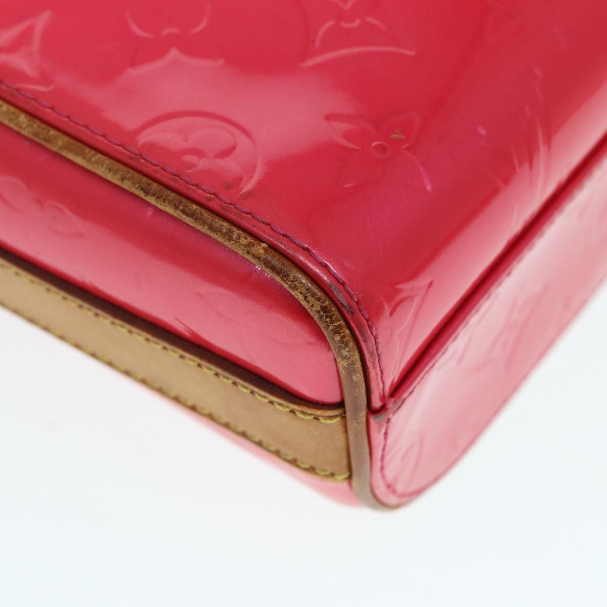 LOUIS VUITTON Monogram Vernis Sullivan Vertical Bag Pink M91259 LV Auth 89190