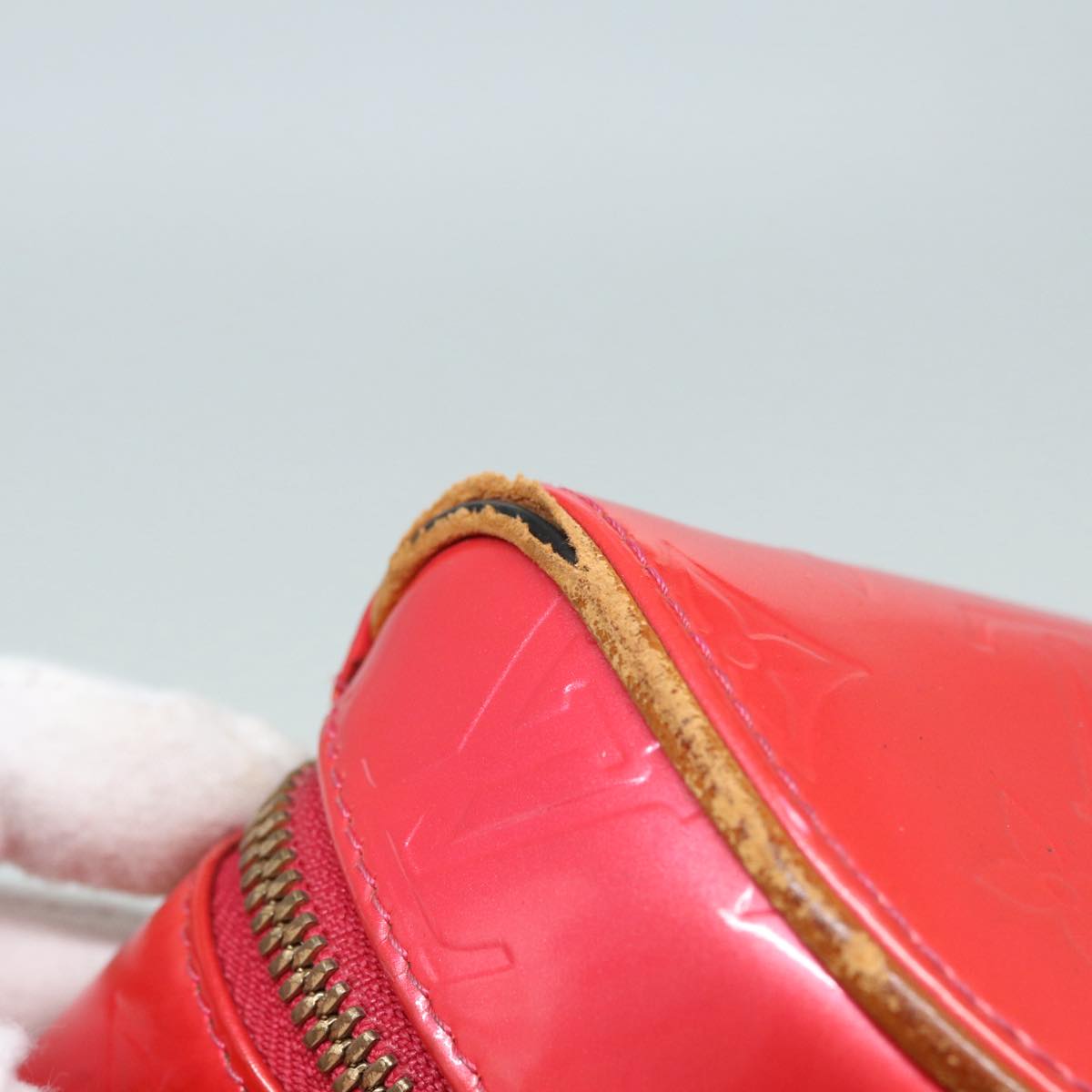 LOUIS VUITTON Monogram Vernis Sullivan Vertical Bag Pink M91259 LV Auth 89190