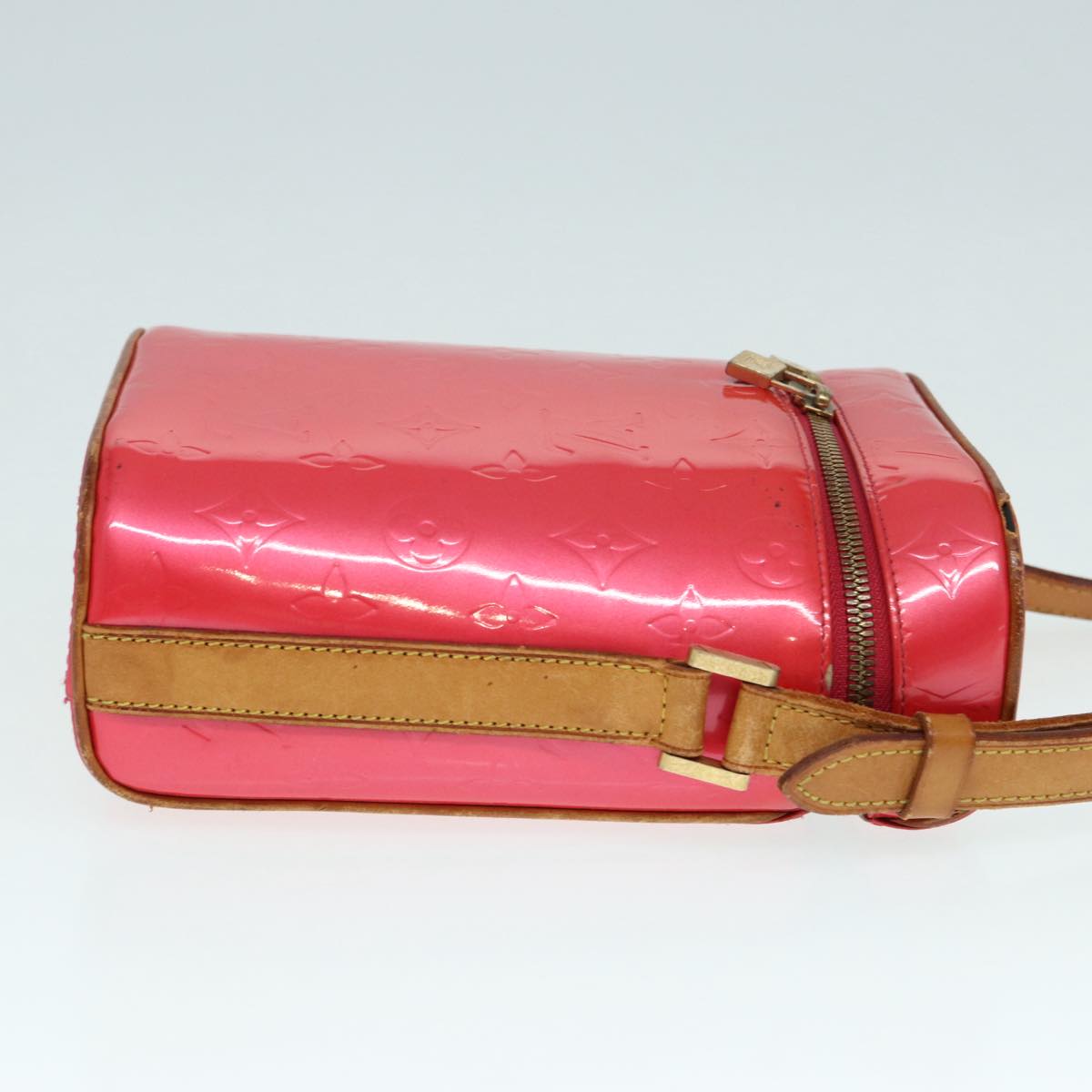 LOUIS VUITTON Monogram Vernis Sullivan Vertical Bag Pink M91259 LV Auth 89190