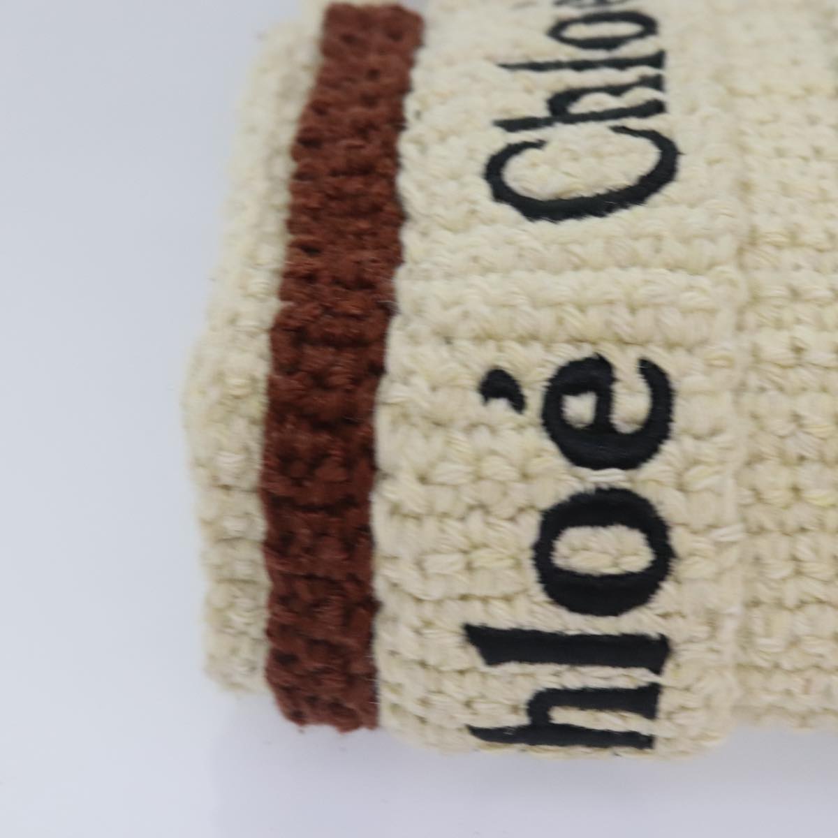 Chloe Hand Bag cotton 2way Beige Auth 89304M