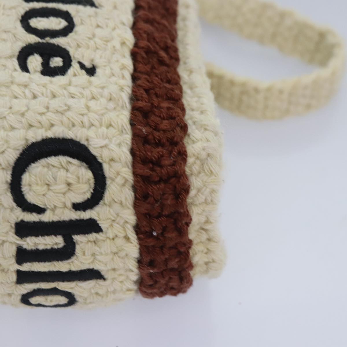 Chloe Hand Bag cotton 2way Beige Auth 89304M