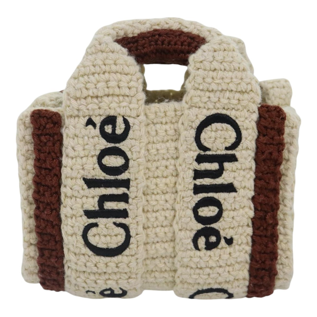 Chloe Hand Bag cotton 2way Beige Auth 89304M