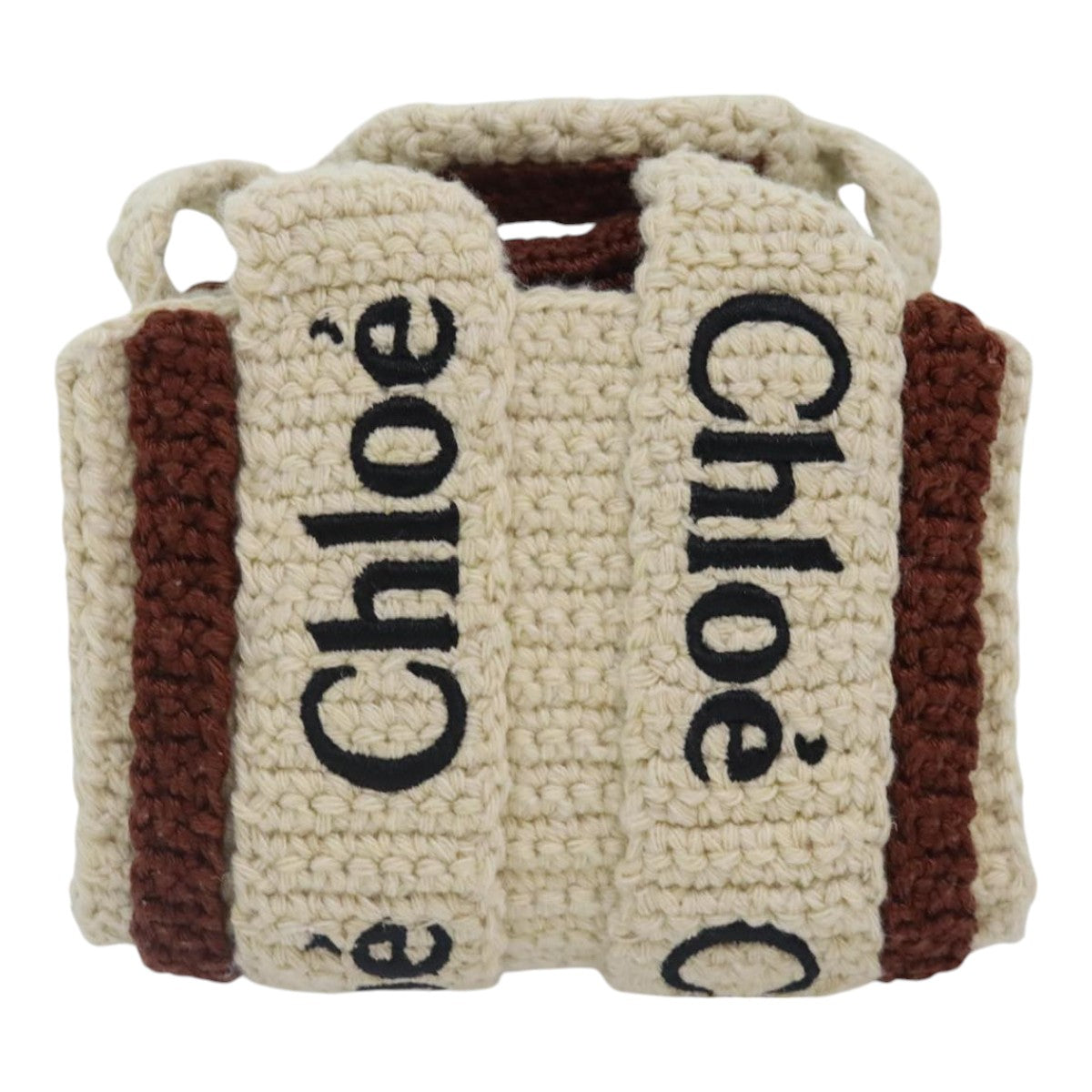 Chloe Hand Bag cotton 2way Beige Auth 89304M