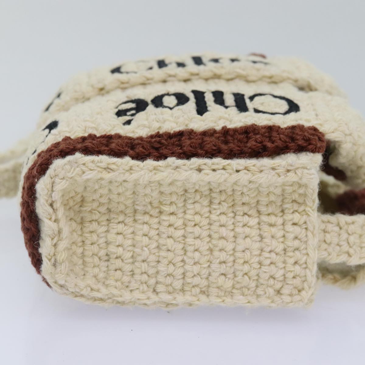 Chloe Hand Bag cotton 2way Beige Auth 89304M