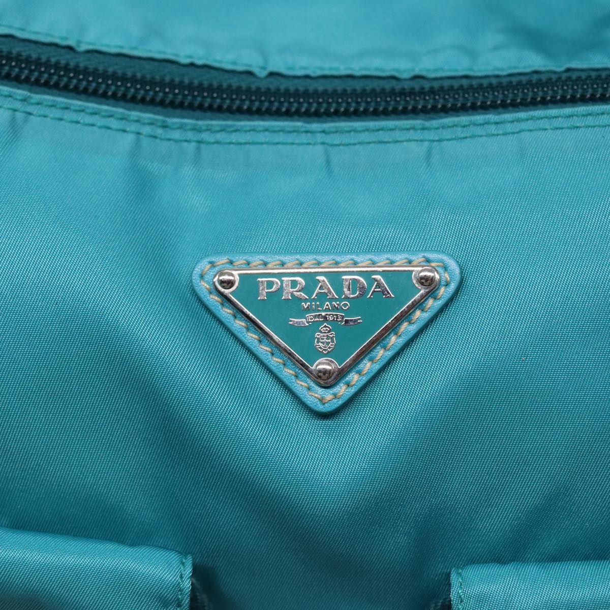 PRADA Shoulder Bag Nylon Turquoise Blue Auth 89320V