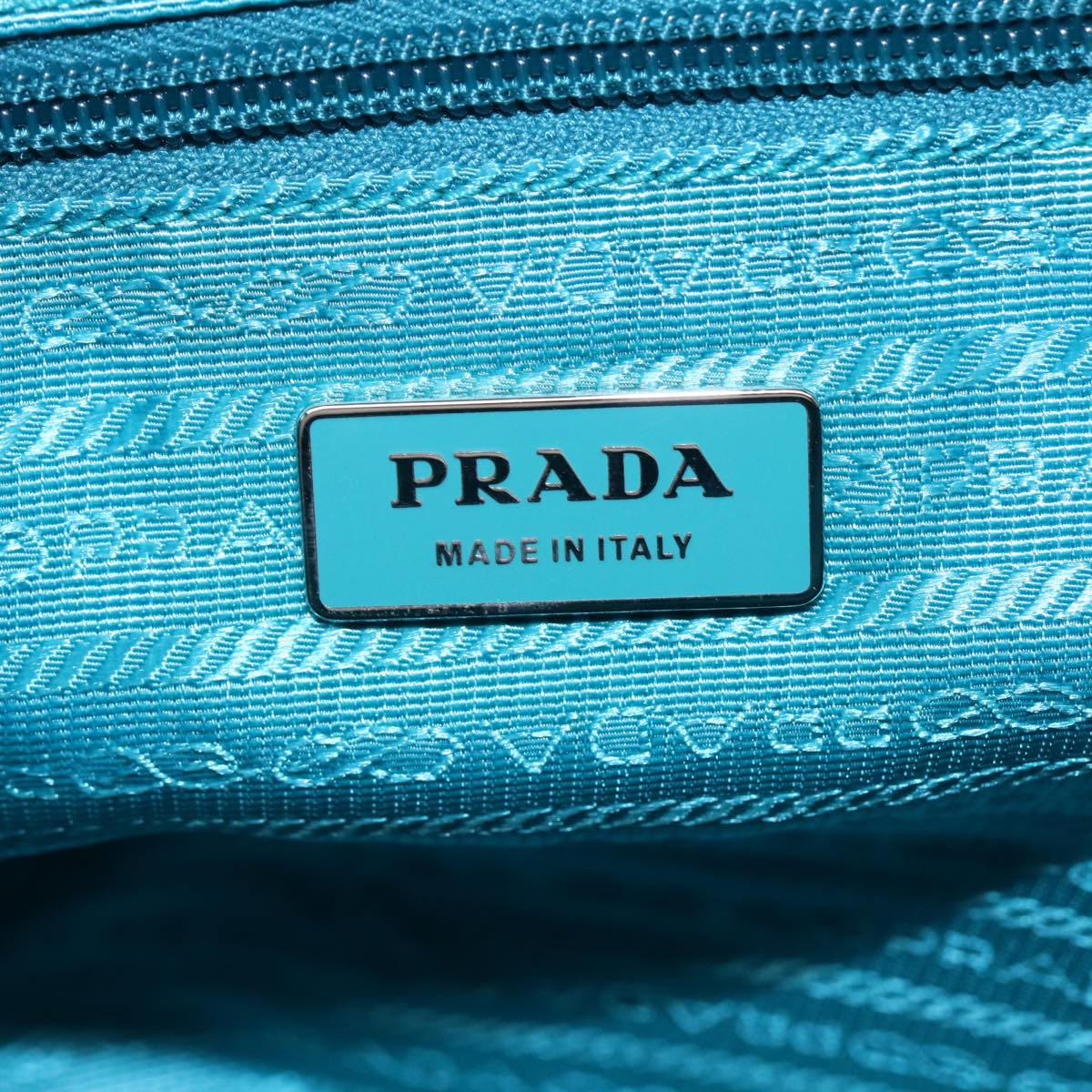 PRADA Shoulder Bag Nylon Turquoise Blue Auth 89320V