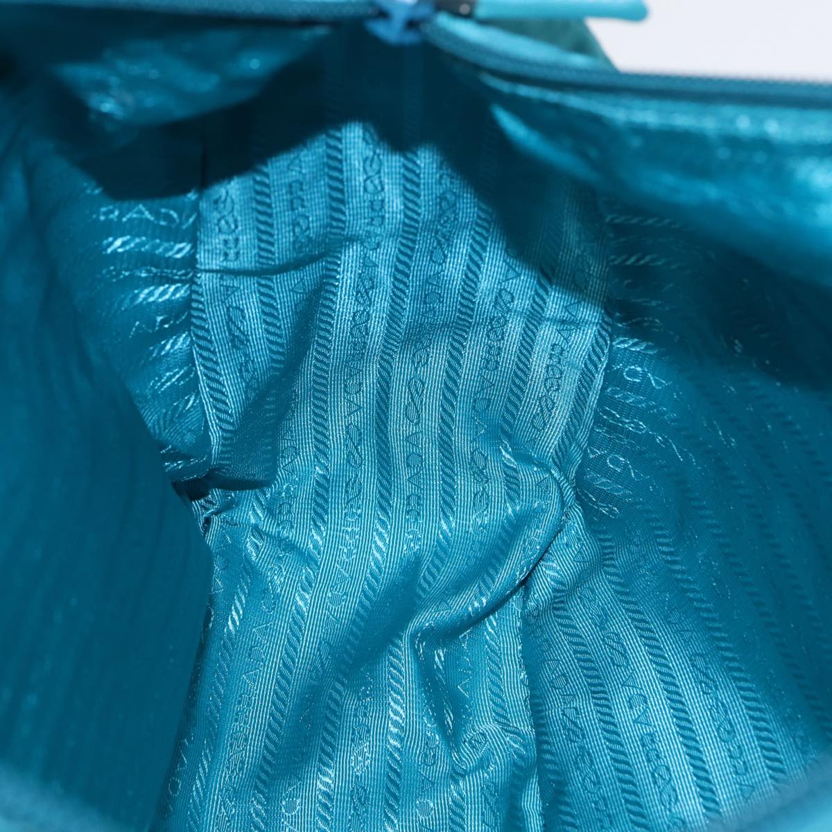 PRADA Shoulder Bag Nylon Turquoise Blue Auth 89320V