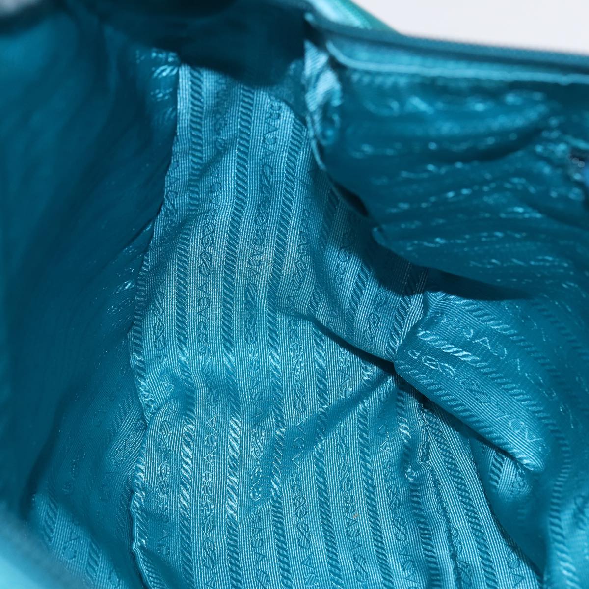 PRADA Shoulder Bag Nylon Turquoise Blue Auth 89320V