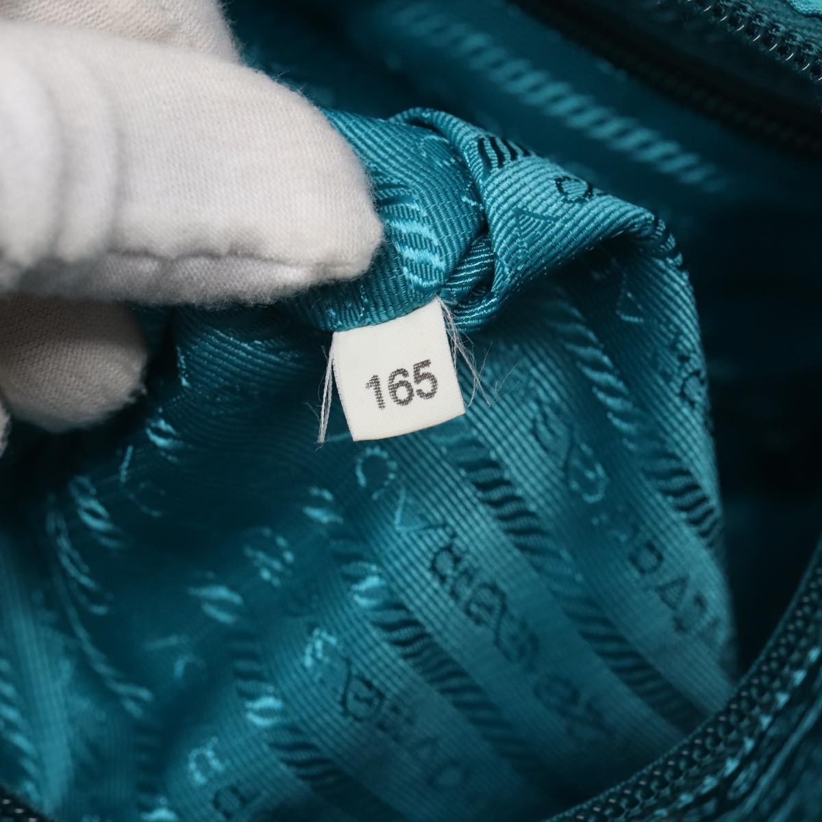 PRADA Shoulder Bag Nylon Turquoise Blue Auth 89320V