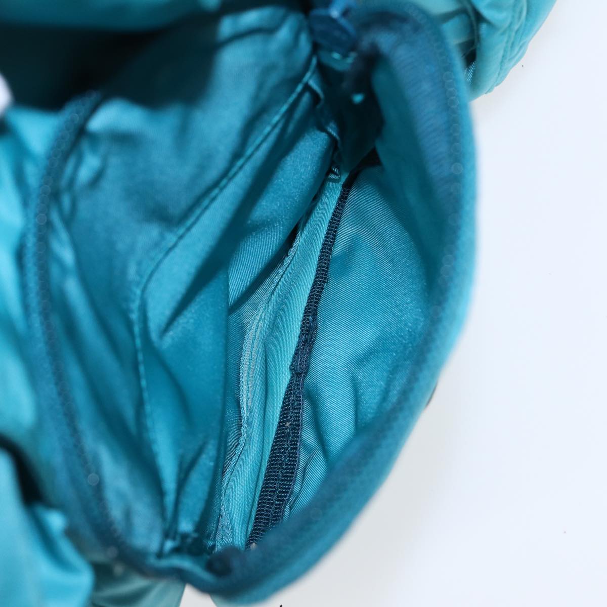 PRADA Shoulder Bag Nylon Turquoise Blue Auth 89320V