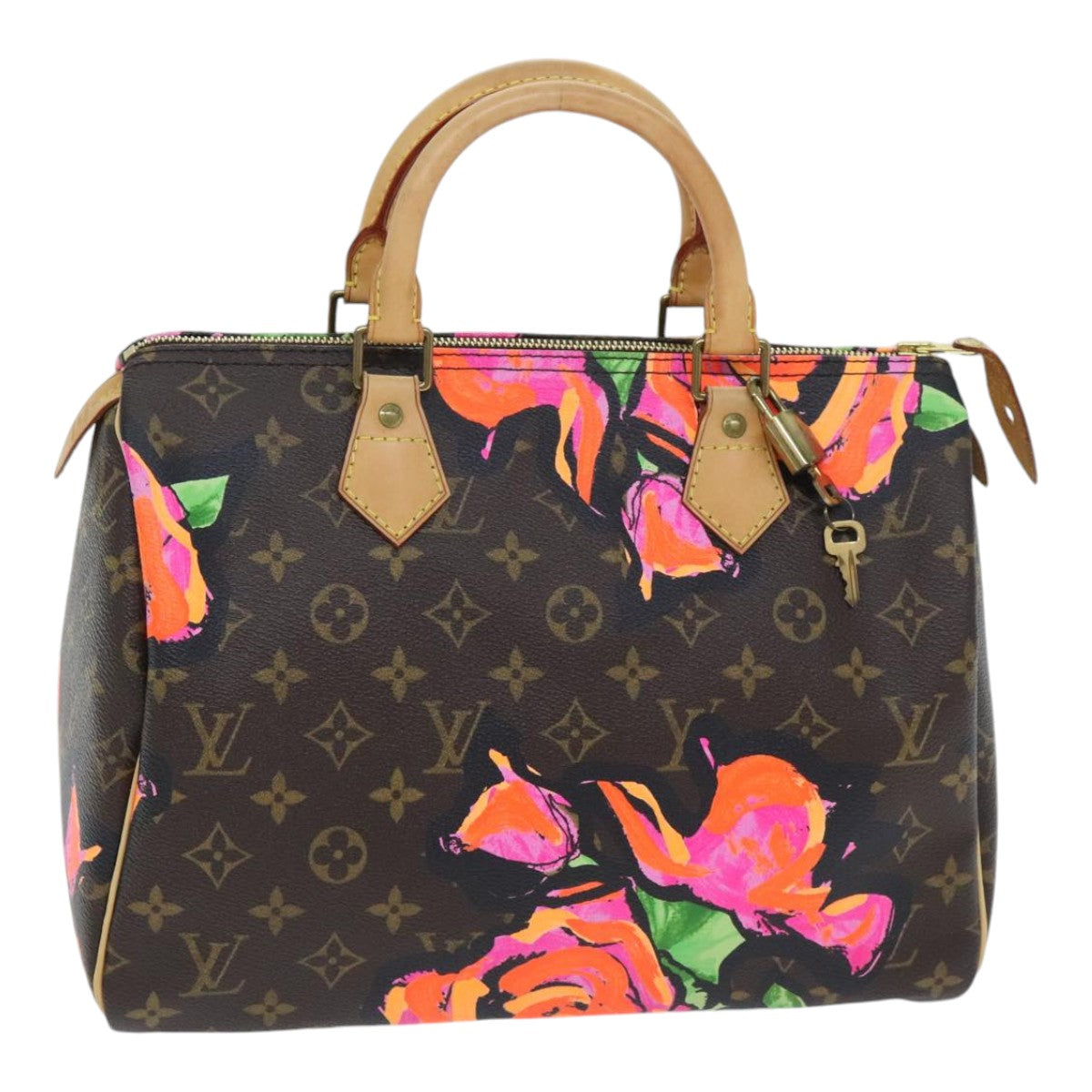 LOUIS VUITTON Monogram Rose Speedy 30 Hand Bag Orange Pink M48610 Auth 89406SAV
