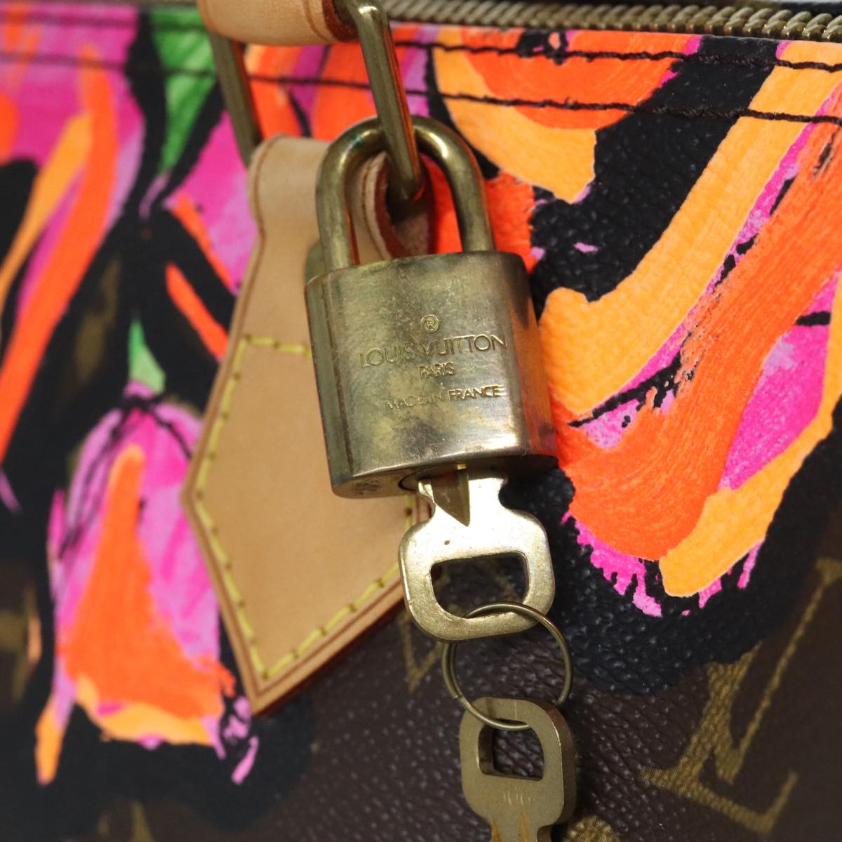 LOUIS VUITTON Monogram Rose Speedy 30 Hand Bag Orange Pink M48610 Auth 89406SAV