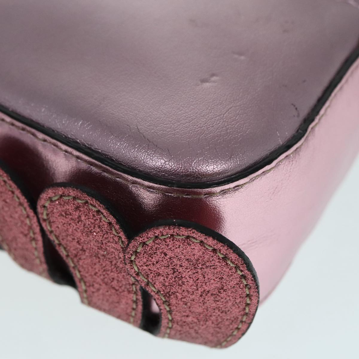 GUCCI Shoulder Bag Leather Pink Silver 550756 Auth 89608