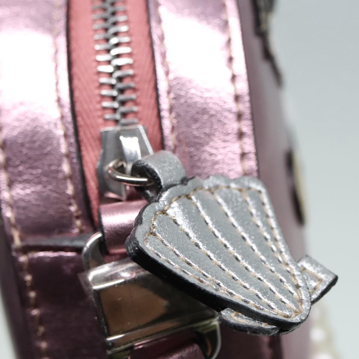 GUCCI Shoulder Bag Leather Pink Silver 550756 Auth 89608