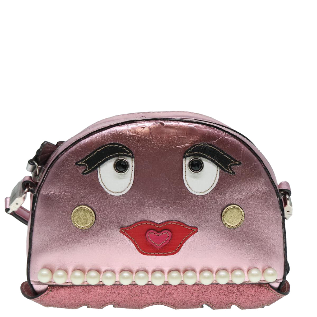 GUCCI Shoulder Bag Leather Pink Silver 550756 Auth 89608