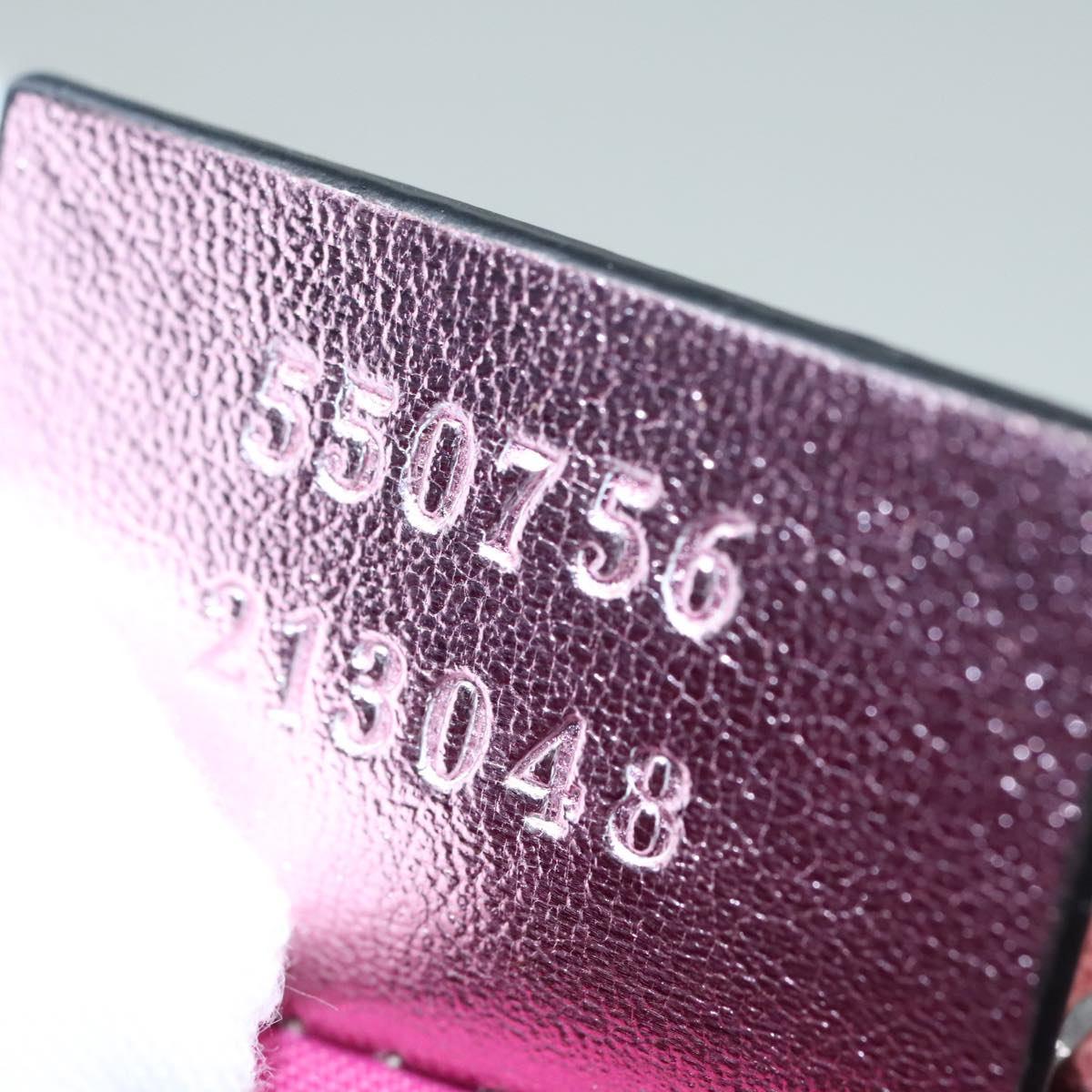 GUCCI Shoulder Bag Leather Pink Silver 550756 Auth 89608