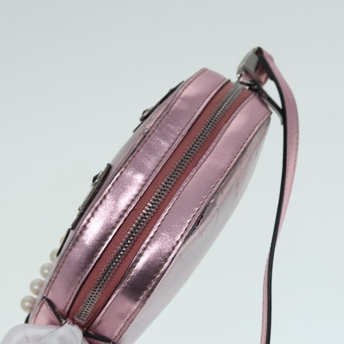 GUCCI Shoulder Bag Leather Pink Silver 550756 Auth 89608