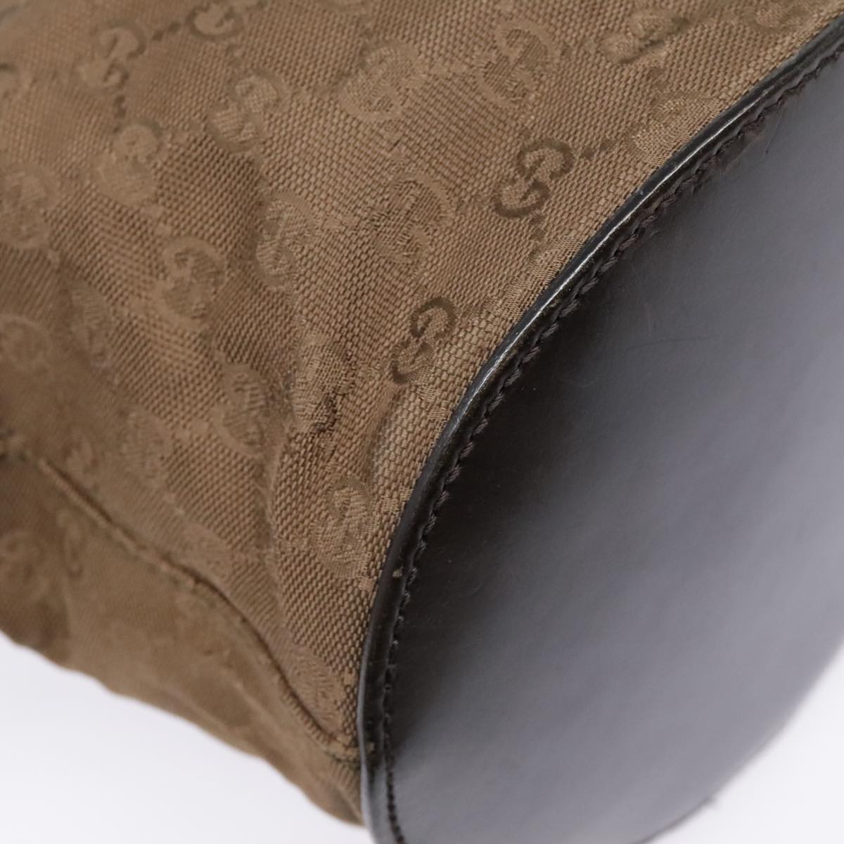 GUCCI GG Canvas Shoulder Bag Brown Silver 106240 Auth 89622